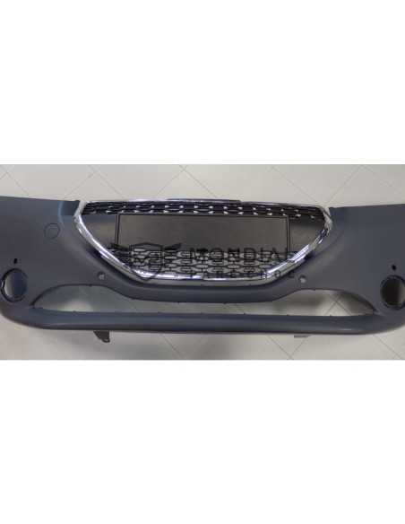 Enjoliveur grille centrale pare-choc Peugeot 208 I - phase 1 Chrome (03/2012 au 05/2015)