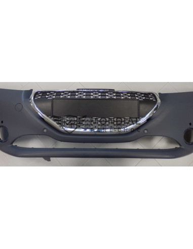 Enjoliveur grille centrale pare-choc Peugeot 208 I - phase 1 Chrome (03/2012 au 05/2015)