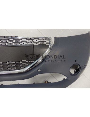 Enjoliveur grille centrale pare-choc Peugeot 208 I - phase 1 Chrome (03/2012 au 05/2015)