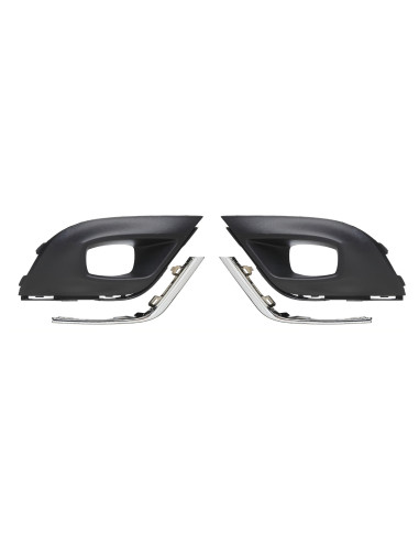 Jeu grilles inférieures pare-choc avant gauche Renault CLIO IV - phase 2 Chrome (09/2016 au 03/2019)