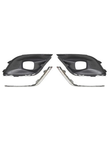 Jeu grilles inférieures pare-choc avant gauche Renault CLIO IV - phase 2 Chrome (09/2016 au 03/2019)