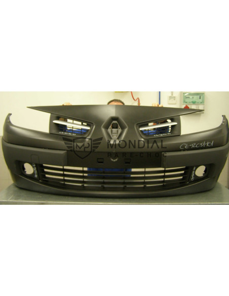 Jeu de grilles supérieures chromées pare-choc Renault MEGANE II - phase 2  (01/2006 au 06/2009)