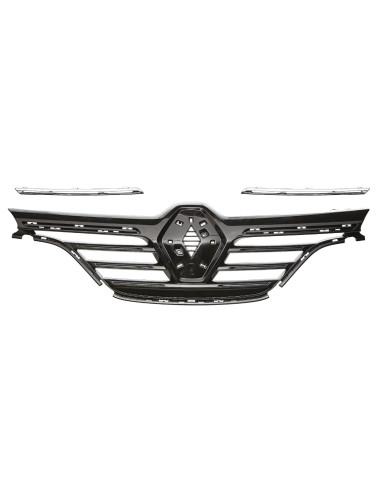 Calandre Renault MEGANE IV noire brillante avec 2 enjoliveurs chromes - (cal-ren-1537)