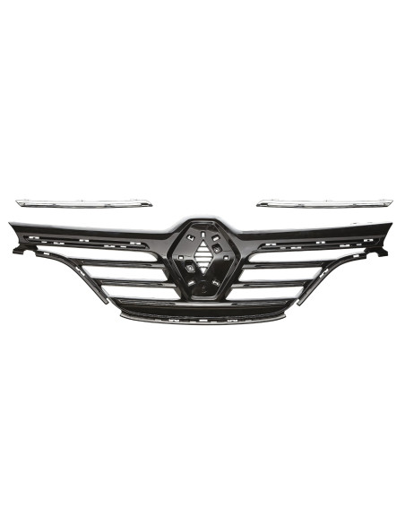 Calandre Renault MEGANE IV noire brillante avec 2 enjoliveurs chromes - (cal-ren-1537)