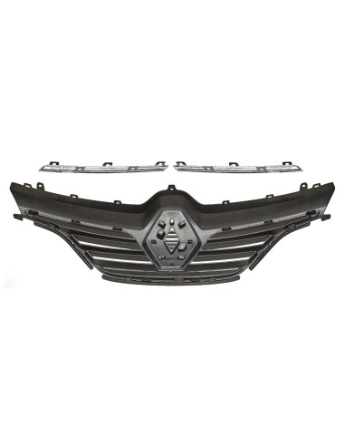 Calandre Renault MEGANE IV noire brillante avec 2 enjoliveurs chromes - (cal-ren-1537)