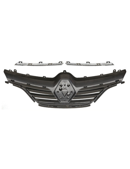 Calandre Renault MEGANE IV noire brillante avec 2 enjoliveurs chromes - (cal-ren-1537)