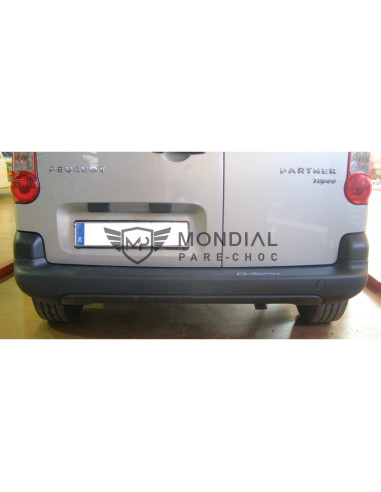 Pare-choc central arrière Peugeot PARTNER avec sièges pour enjoliveur noir - (par-peu-1206)
