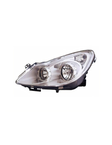 Phare gauche H1+H7 [Chrome] OPEL CORSA D (09/2006 à 12/2010)