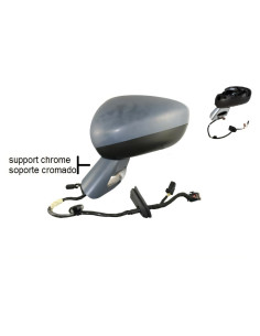 Rétroviseur gauche électrique, à peindre + feu + support chrome CITROEN DS3 phase 3 du 04/2016 au 06/2020