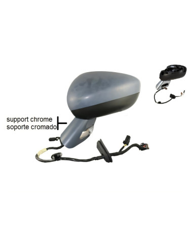 Rétroviseur gauche électrique, à peindre + feu + support chrome CITROEN DS3 phase 3 du 04/2016 au 06/2020