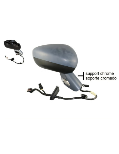 Rétroviseur droit électrique, à peindre + feu + sonde + support chrome CITROEN DS3 phase 3 du 04/2016 au 06/2020