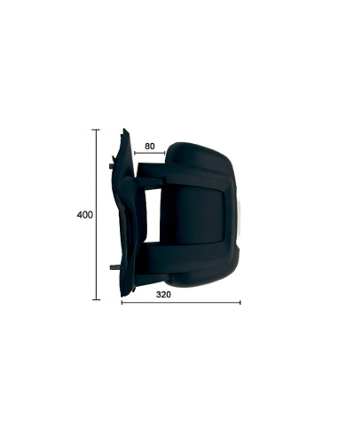 Rétroviseur gauche électrique, chauffant + feu + sonde [moyen] (10 fiches) FIAT DUCATO III phase 1 du 06/2006 au 05/2014