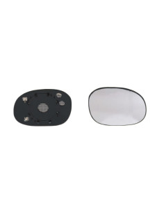 Glace + support rétroviseur droit chauffant PEUGEOT 206 du 09/1998 au 02/2009
