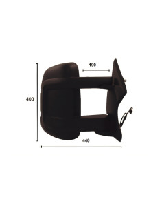 Rétroviseur droit électrique, chauffant + feu + antenne [long] PEUGEOT BOXER II du 06/2006 au 05/2014