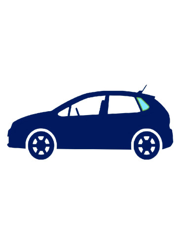 Vitre latérale fixe arrière gauche teinté verte RENAULT CLIO III phase 1 du 09/2005 au 03/2009