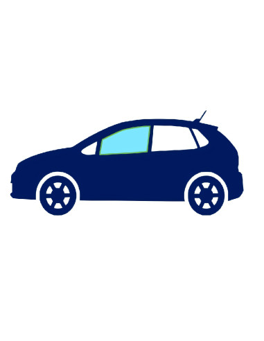 Vitre latérale avant gauche teinté verte 5ptes RENAULT CLIO V depuis le 04/2019