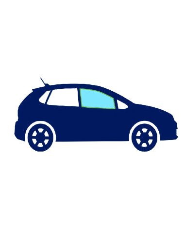 Vitre latérale avant droite teinté verte 5ptes RENAULT CLIO V depuis le 04/2019