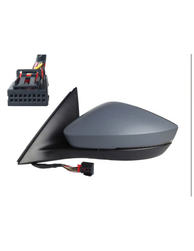 Rétroviseur gauche électrique, chauffant, rabattable à peindre + feu SKODA KAMIQ (NW) depuis le 06/2019