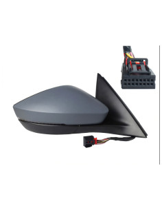 Rétroviseur droit électrique, chauffant, rabattable à peindre + feu + side SKODA KAMIQ (NW) depuis le 06/2019