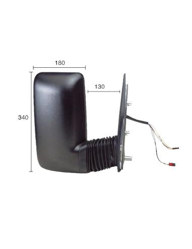 Rétroviseur droit électrique chauffant pour IVECO DAILY III de 1999 à 2006