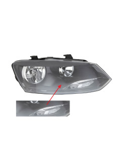 Phare droit H7+H7 noir pour Volkswagen Polo V phase 2 de 04/2014 à 09/2017