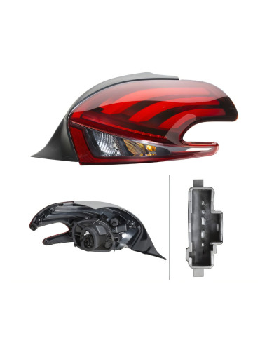 Feu arrière droit LED 3/5 portes Hella pour Peugeot 208 I phase 2 de 2015 à 2019