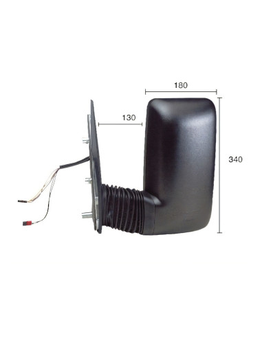 Rétroviseur gauche électrique chauffant avec sonde pour Iveco Daily III de 1999 à 2006