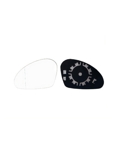 Glace support rétroviseur gauche chauffant grand angle pour SEAT IBIZA III de 2002 à 2008
