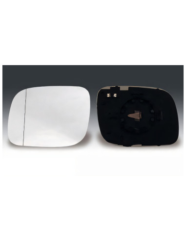 Glace support rétroviseur gauche chauffant grand angle pour VOLKSWAGEN TOUAREG I phase 1 de 11/2002 à 12/2006