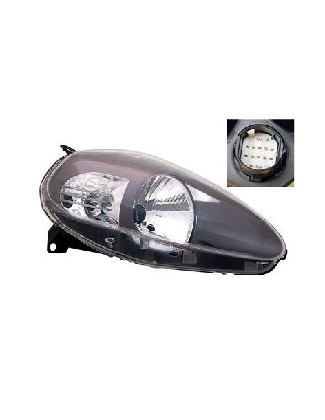Phare avant droit H4 base noire avec feu clignotant Fiat...